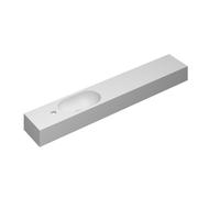 INK Nice Day Plateau de fontaine - 120x20x10cm - lavabo gauche - 1 trou de robinet - cuve ovale - polystone blanc mat 3403121