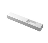 INK Nice Time lave-mains plateforme 120x20x10cm vasque droite 0 trous de robinetterie cuve rectangulaire polystone blanc mat 3403230