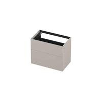 INK P2O Meuble sous-lavabo - 80x45x65cm - 2 tiroirs - push to open - façades rapportées droites MDF laque mate gris cachemire 1259038