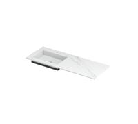 Ink post vasque à enveloppe de bavette en céramique ls avec 1 trou pour robinet 120x45x1cm calacatta matt 0210610