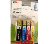 Ink&print - HP 364 XL Lot de 4 Cartouches d'encre d'imprimante XL