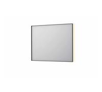 INK SP32 miroir - 100x4x80cm rectangulaire dans cadre en acier incl LED indirect - chauffage - changement de couleur - dimmable et interrupteur - métal noir brossé 8410065