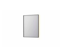 INK SP32 miroir - 60x4x80cm rectangulaire dans cadre en acier incl LED indirect - chauffage - changement de couleur - dimmable et interrupteur - metal noir brossé 8410025