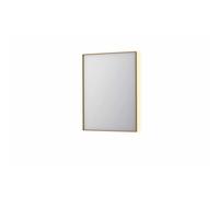 INK SP32 miroir - 60x4x80cm rectangulaire en cadre acier incl LED indirecte - chauffage - changement de couleur - dimmable et interrupteur - brossé or mat 8410022