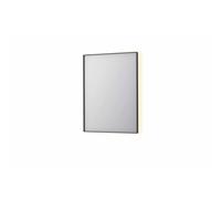 INK SP32 miroir - 60x4x80cm rectangulaire en cadre acier incl LED indirecte - chauffage - changement de couleur - dimmable et interrupteur - noir mat 8410020