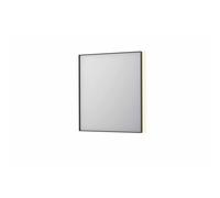 INK SP32 miroir - 70x4x80cm rectangulaire en cadre acier incl LED indirect - chauffage - changement de couleur - dimmable et interrupteur - métal noir brossé 8410035