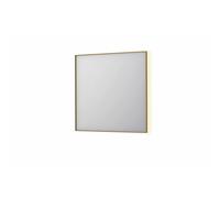 INK SP32 miroir - 80x4x80cm rectangulaire en cadre acier incl LED indir - chauffage - changement de couleur - dimmable et interrupteur - brossé or mat 8410042