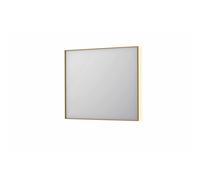 INK SP32 miroir - 90x4x80cm rectangulaire en cadre acier incl LED indirect - chauffage - changement de couleur - dimmable et interrupteur - brossé or mat 8410052