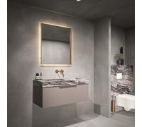 INK SP32 miroir - carré - 80 x 80 cm - LED indirecte tout autour - chauffage de miroir - Cuivre brossé 8410044