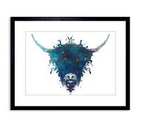 Ink Splat Highland Cow Framed Frame Mount Picture Poster Art Print F97X10020