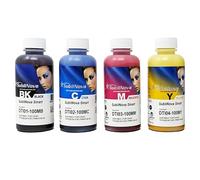 Ink Tec Sublinova Smart DTI Encres de sublimation 100ml Lot de 4 couleurs (C, M, Y, K).