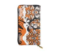 Ink Tiger Portefeuille en cuir avec fermeture éclair, 19 x 10,4 cm de long, plusieurs compartiments et grande capacité, un bon cadeau pour les amis