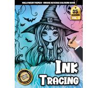 Ink tracing book for adults: A Halloween Reverse Coloring and Tracing Activity Book with 35 Scary-Cute Designs for Adults