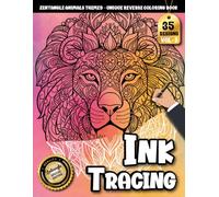 Ink Tracing Book For Adults: Mindful Zentangle Animals Line Tracing with Watercolor background for Stress Relief and Quiet Creative Moments