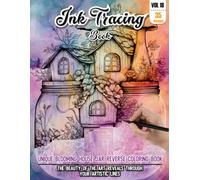 Ink Tracing Book: Stress relief reverse Blooming House Jar Coloring Book for adults: mindfully Follow white lines to Uncover 35 cute B House Jar arts ... pages a perfect gift for House Jar lovers