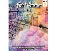Ink Tracing Book: Stress relief reverse Garden Coloring Book for adults: mindfully Follow white lines to Uncover 35 cute Garden arts | Magical Ink ... water color pages a perfect gift for Garden
