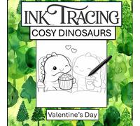 Ink Tracing - Cosy Dinosaurs: Valentine's Day single sided romantic images