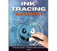 Ink Tracing Halloween: Relaxing Reverse Coloring Book for Adults with Galaxy Backgrounds: 40 Spooky Halloween Designs to Trace with One Black Pen | Stress Relief & Mindful Art Therapy