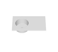 INK UFO lavabo - 80x48x18cm - 1 cuve à gauche - 0 trou de robinet - porcelaine blanc brillant 0300910