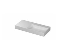 INK United lavabo - 100x45x11cm porcelaine droite avec 1 trou de robinet inclus clapet clic en porcelaine et système de trop-plein caché - mat blanc 0206432