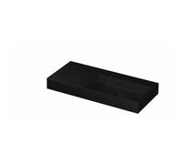 INK United lavabo - 100x45x11cm porcelaine droite sans trou de robinet inclus bouchon clic en porcelaine et système de trop-plein caché - mat noir 0206424