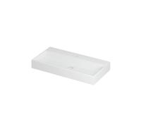 INK United lavabo pour meuble 90x45x11cm 1 trou pour robinet en céramique blanc mat avec trop-plein dissimulé et système clic-clac de couleur 0206052