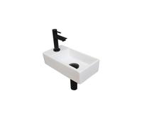 INK Versus Pack lave-mains 36x18x9cm 1 trou de robinet gauche avec robinet, siphon et bonde Noir mat 1805350