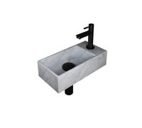 Ink versus set de lave-mains marbre ls incl. fonteraan. design siphon. design fiche et set de montage 36x18x9cm marbre blanc mat/noir mat 1805322