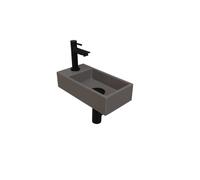 INK Versus Set lave-mains 36x18x9cm 1 trou de robinet gauche avec robinet, siphon et bonde Noir mat 1805130