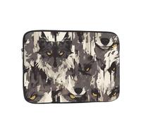 Ink Wolf Housse de protection fine pour ordinateur portable avec fermeture éclair 15" Motif loup