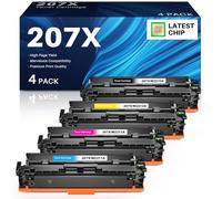 INK4U 207X Toner Compatible HP 207X 207A pour HP Color LaserJet Pro MFP m283fdw M255dw m255nw m282nw m283fnd（4-Pack）