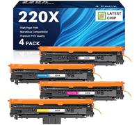 INK4U 220X Toner (Puce Récente, Haute Capacité) Compatible pour HP 220A 220X Cartouche encre Toner pour Color Laserjet Pro 4202dn 4302fdn MFP 4302dw 4302fdw 4202dw 4202dn (W2200X W2201X W2202X W2203X)