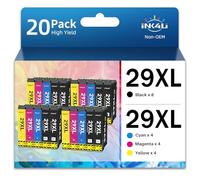 INK4U 29XL Ink Cartridges compatibles avec Epson 29 29XL compatibles avec Epson Expression Home XP-255 XP-245 XP-235 XP-345 XP-455 XP-452 XP-445 XP-335 XP-442 XP-247 XP-355 XP-352 (20 Packs)