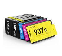 INK4U 937e Cartouches (avec Puce, Pack de 5) Compatible pour HP 937e 937XL Compatible pour Officejet Pro 9110b, 9120b, 9130b, 9720, 9730 (937e Noir x 2, 937e Cyan, 937e Magenta, 937e Jaune)