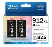 INK4U Cartouche 912XL Noir (avec Puce, Grande Capacité) Compatible pour HP 912XL Noir Compatible pour HP Officejet 8012, 8014, 8015, 8017, OfficeJet Pro 8022, 8023, 8024, 8025 (Encre 937XL Noir x 2)
