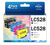 INK4U LC528 Cartouches d'encre compatibles avec Brother LC528VAL Compatible avec Brother MFC-J6760DW, MFC-J6960DW, MFC-J6975DW, MFC-J6977DW (LC528BK, LC528C, LC528M, LC528Y)