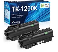 INK4U TK1260 Lot de 2 toners noirs compatibles avec Kyocera TK-1260 compatibles avec Kyocera ECOSYS PA4000x, PA4000x Plus, PA4000wx, PA4000wx Plus (avec puce, total 20 000 pages)