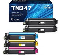 INK4U TN247 TN-243CMYK Toner Compatible pour Brother MFC-L3710CW MFC-L3750CDW MFC-L3770CDW HL-L3270CDW HL-L3230CDW HL-L3210CW (5-Pack)