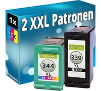 Inkadoo Cartouches d'encre compatibles avec HP 339+344XL PhotoSmart 2575 2610 8050 D5160 7210 7310
