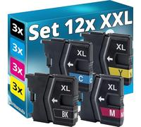 Inkadoo Lot de 12 cartouches compatibles avec Brother LC985 MFC-J220 J265W J410 J415 DCP-J125 J140W