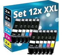 Inkadoo Lot de 12 cartouches d'encre XL compatibles avec Canon Pixma MG6350 MG7150 MG7550 IP8750 CLI-551GY