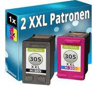 Inkadoo Lot de 2 cartouches d'encre compatibles avec HP 305 XL DeskJet 2710 2720 2721 2722 2723 2724 2730