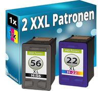 Inkadoo Lot de 2 cartouches d'encre compatibles avec les imprimantes HP 56+22 OfficeJet 5605 5608 5610v 5610xi 5615