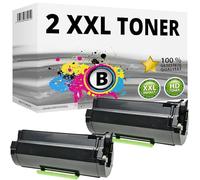 Inkadoo Lot de 2 toners compatibles avec Lexmark MX310dn MX410de MX510de MX511de MX511dhe MX511 MX611de