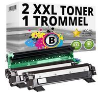 Inkadoo Lot de 2 toners et tambour compatibles avec Brother DCP1510 DCP1512 DCP1610W HL1110 TN-1050 DR
