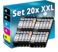 Inkadoo Lot de 20 cartouches d'encre XXL compatibles avec Canon Pixma TR7550 TR8550 TS6150 TS6151 TS8350 TS3851
