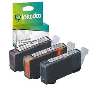 Inkadoo Lot de 3 Cartouches d'encre compatibles pour Canon CLI-520 / CLI-521 - Multipack - Pixma MX 860 Pixma MP 560 Pixma MP 630 Pixma MP 640 Pixma MP 540 - Environ 1 590 Pages