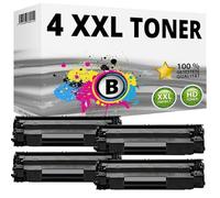 Inkadoo Lot de 4 cartouches de toner compatibles avec Canon 726 I-Sensys LBP-6230 dw LBP-6200 d Noir
