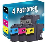 Inkadoo Lot de 4 cartouches d'encre compatibles avec Brother LC-421 DCP-J1050DW J1140DW MFC-J1010DW