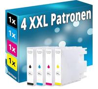 Inkadoo Lot de 4 cartouches d'encre XL compatibles avec Epson Workforce Pro WF-C-8190 DTW WF-C8610 DWF WFC-8690